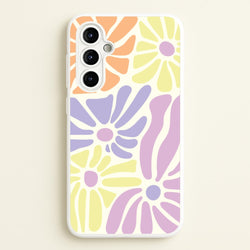 Pastel Abstract Flowers Galaxy A54 Case