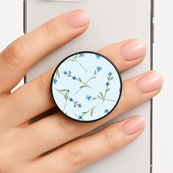 Baby Blue Floral Pattern Phone Grip