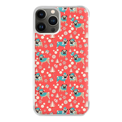 Christmas Pug Pattern Phone Case