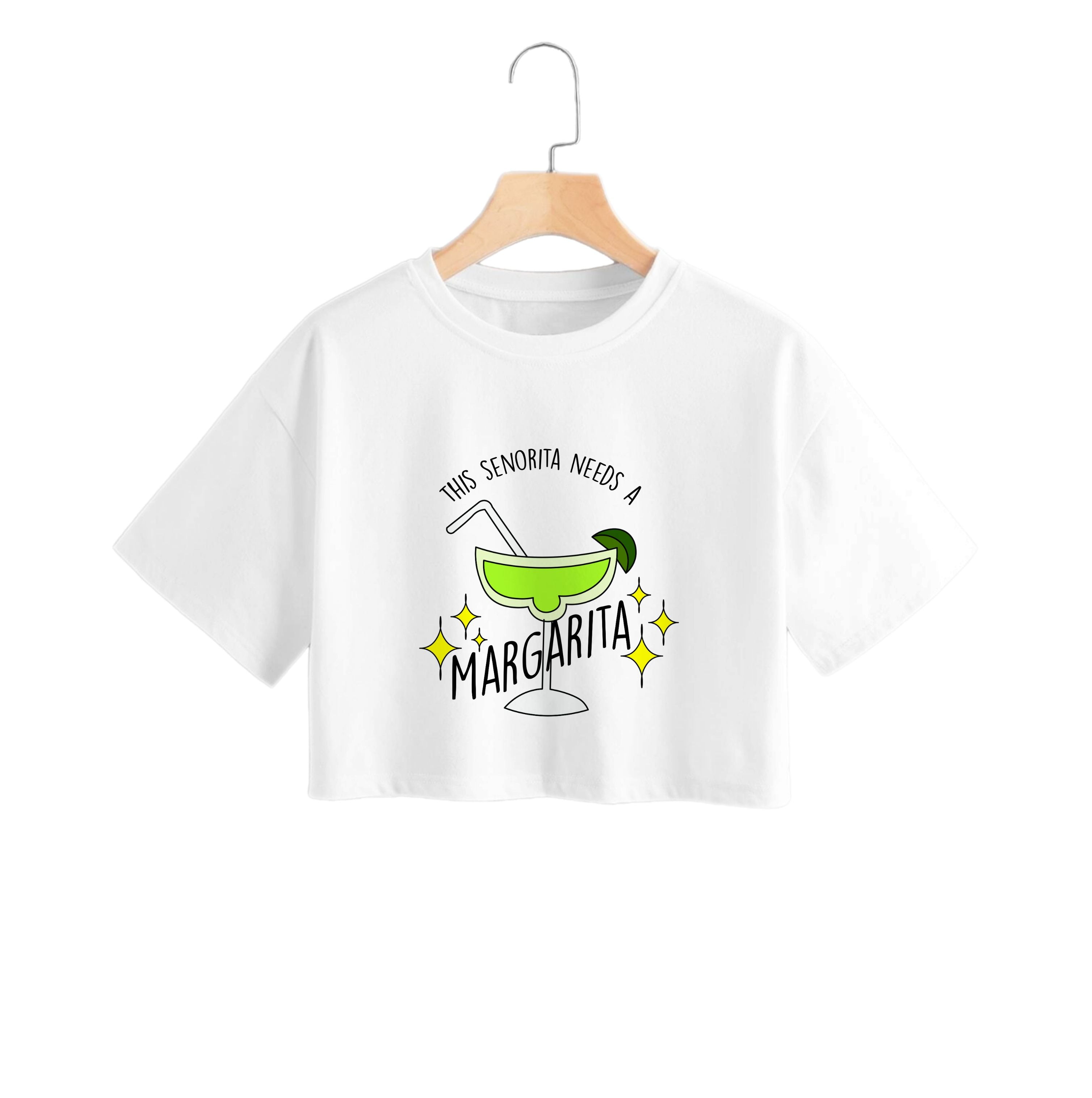 This Senorita Needs A Margarita - Funny Quotes Crop Top