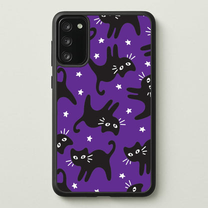 Cartoon Black Cats And Stars Pattern Galaxy A41 Case