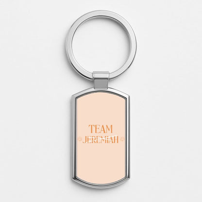 Seashells Team Jeremiah Silver Metal Keyring