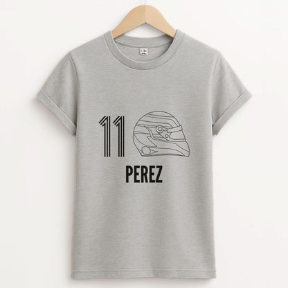 Perez Helmet 2026 Unisex Grey T-Shirt
