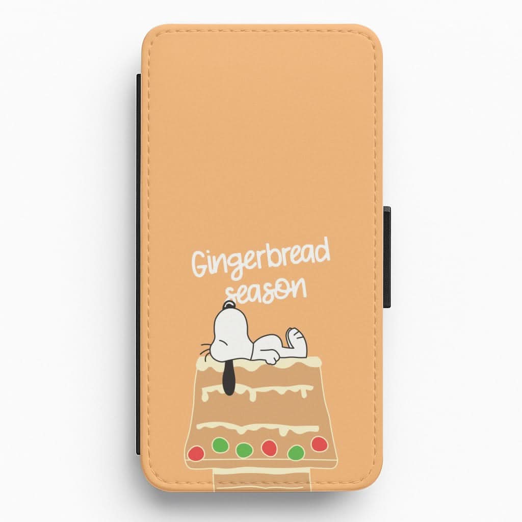 Cartoon Beagle Gingerbread House Flip / Wallet Phone Case