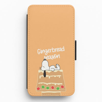 Cartoon Beagle Gingerbread House Flip / Wallet Phone Case