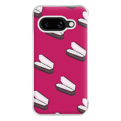 Bright Pink Coffin Pattern Google Pixel 9a Case