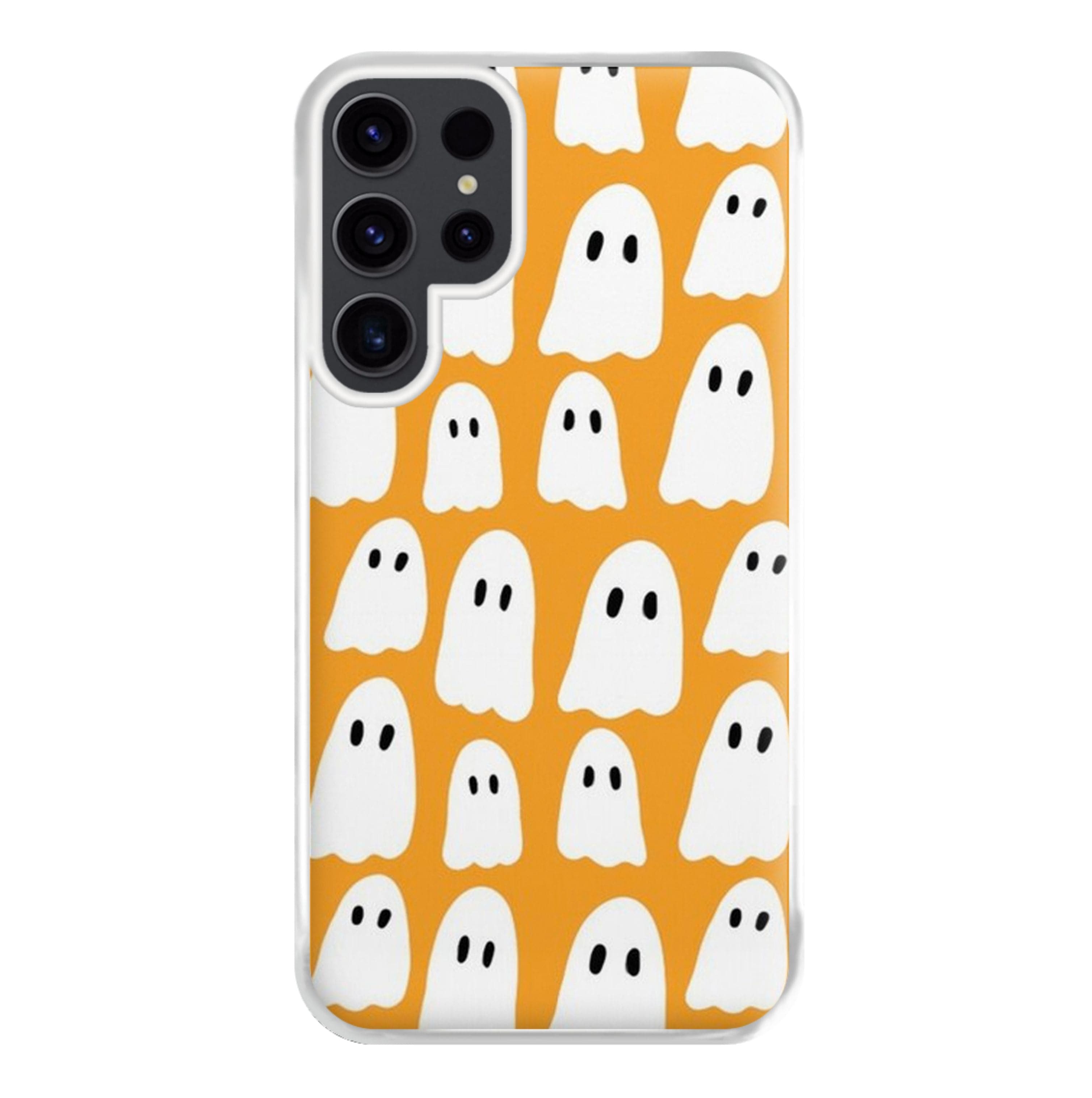 Orange Ghost Halloween Pattern Phone Case