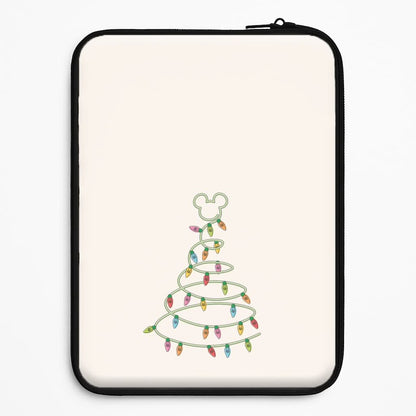 Cartoon Mouse Christmas Tree Lights Universal Laptop Sleeve