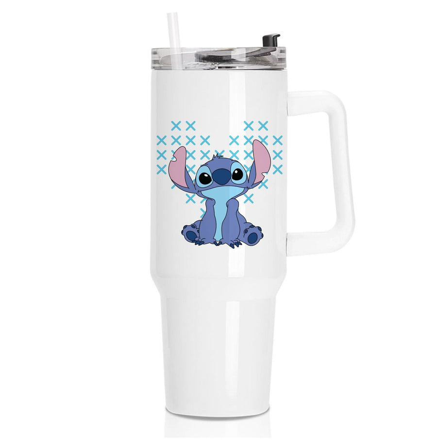 Blue Alien Hearts Tumbler