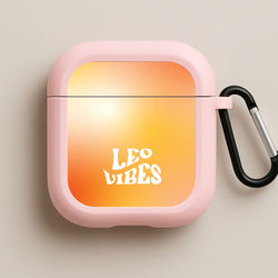 Leo Vibes Gradient Zodiac Pink AirPods Case