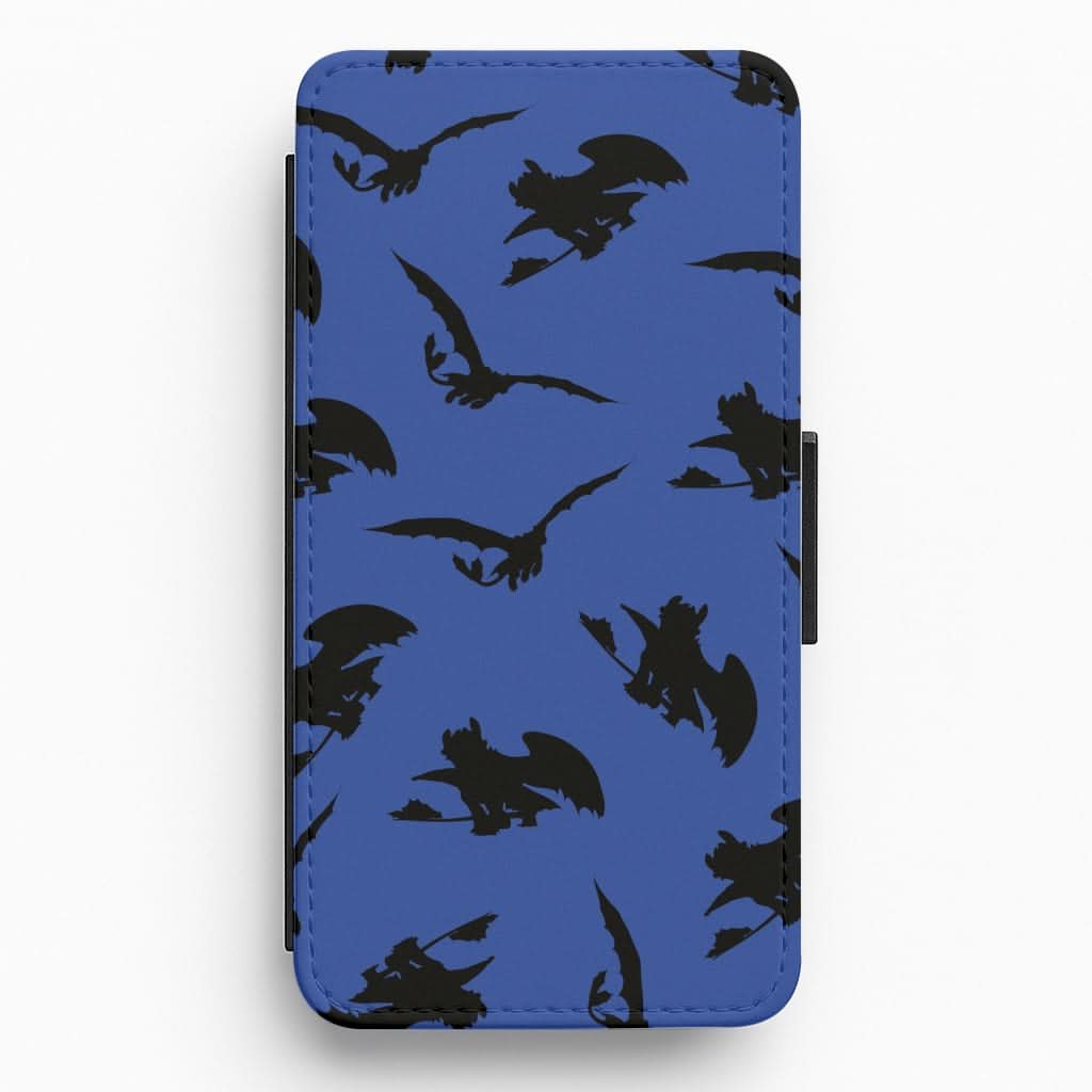 Dragon Silhouettes Pattern Flip / Wallet Phone Case