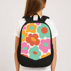 Abstract Trippy Retro Flowers School Bag