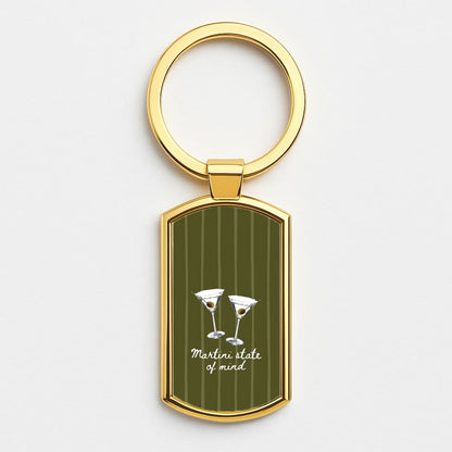 Martini State Of Mind Gold Keyring