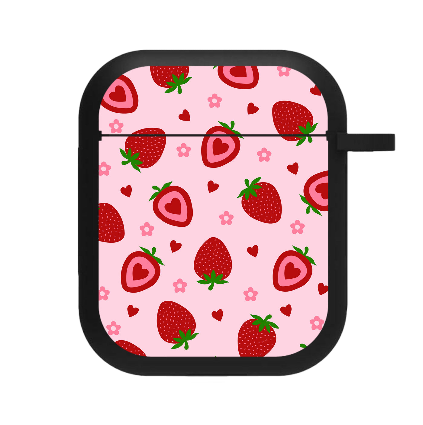 Strawberries And Hearts - Fruit Patterns AirPods Case
