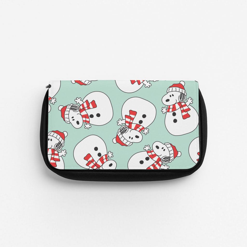 Cartoon Beagle Snowman Pattern Pencil Case