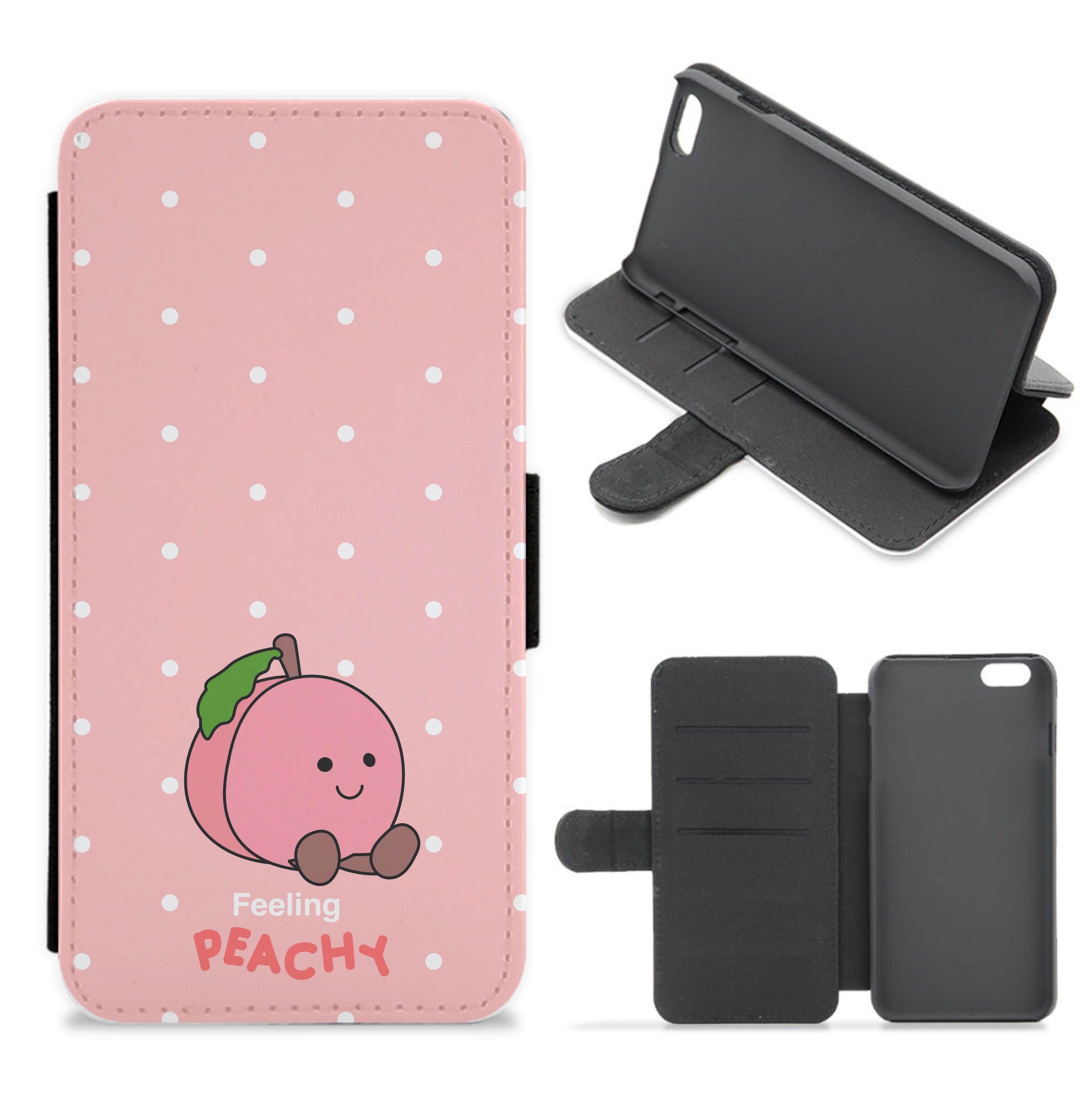 Peach Pattern Flip / Wallet Phone Case