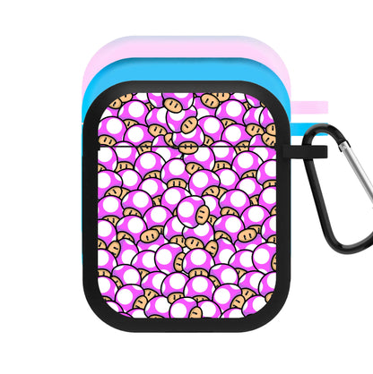 Mushroom Pattern - Pink AirPods Case