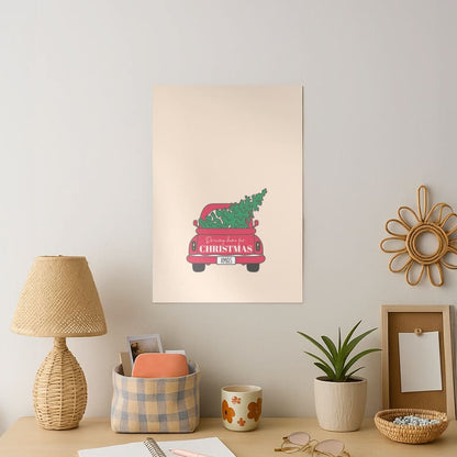 Driving Home For Christmas Truck Art Print