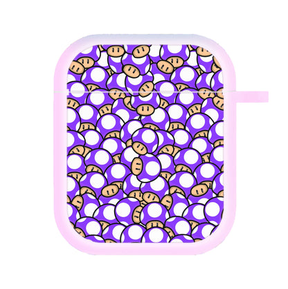 Mushroom Pattern - Purple AirPods Case