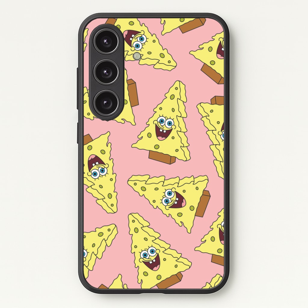 Christmas Tree Cartoon Sponge Pattern Galaxy S24FE Case
