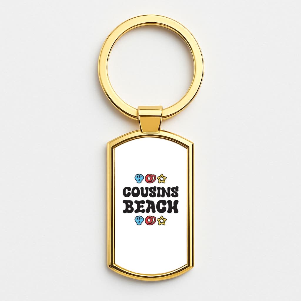 Cartoon Cousins Beach Gold Keyring