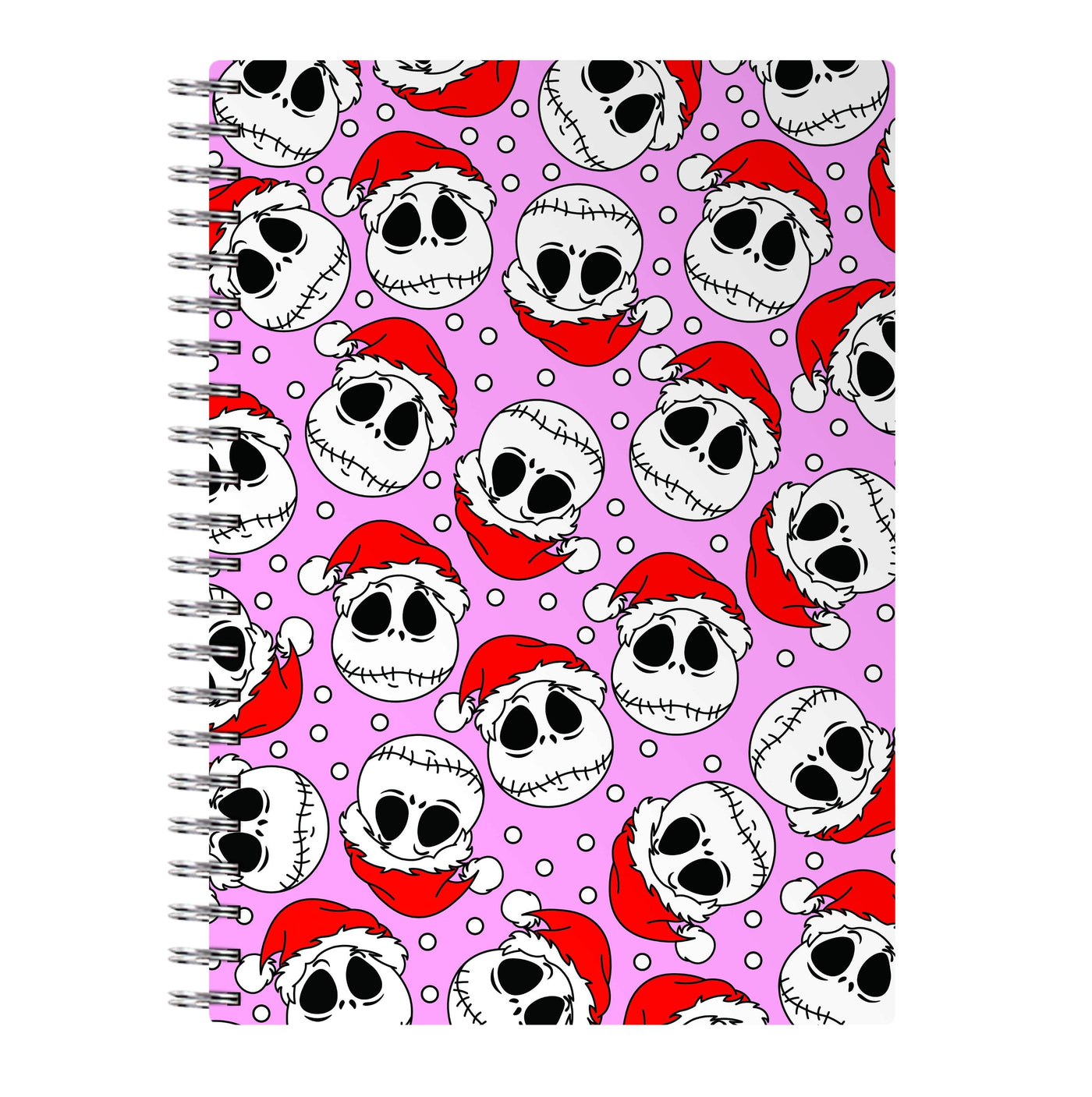 Pink Christmas Skull Pattern Notebook