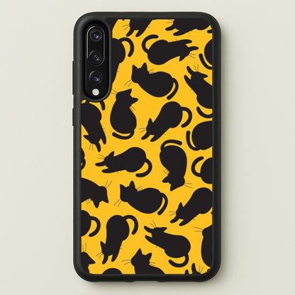 Black Cat Silhouettes Pattern Huawei P20 Pro Case