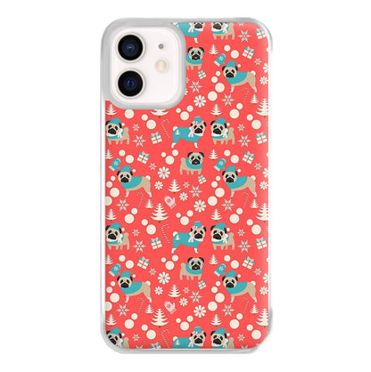 Christmas Pug Pattern Phone Case