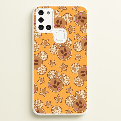 Cartoon Mouse Gingerbread Pattern Galaxy A21s Case