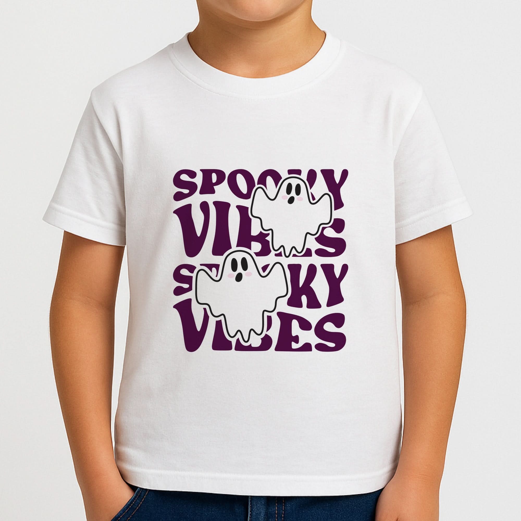 Spooky Vibes Pink Boys T-Shirt