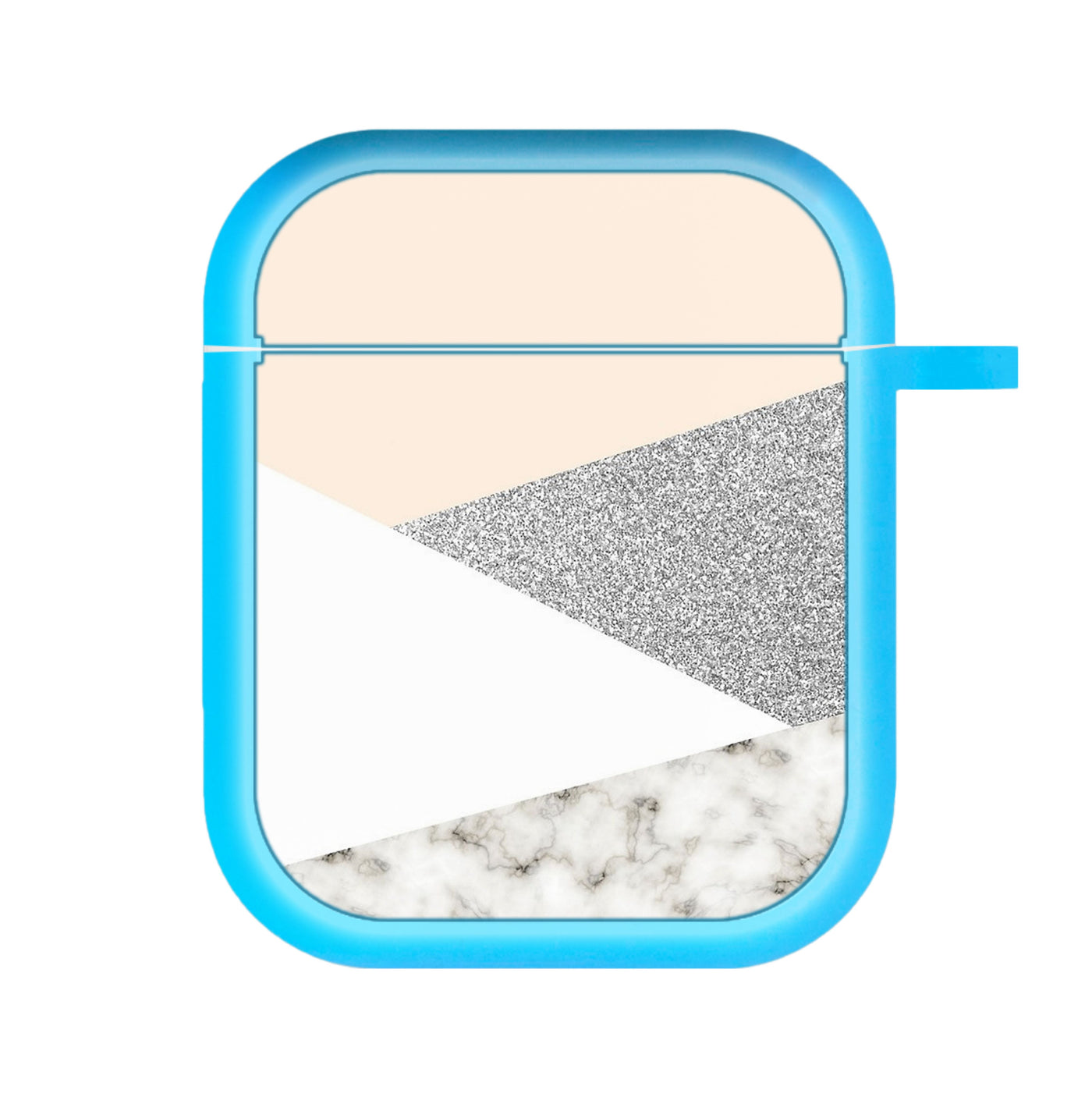 Abstract Marble and Silver Pattern AirPods Case