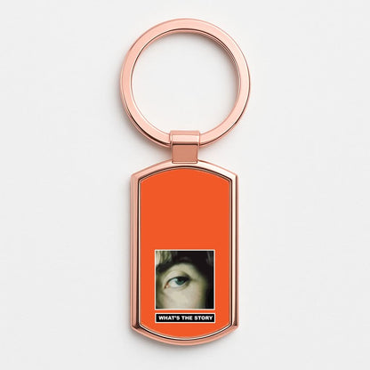 What's The Story Orange Rose Gold Keyring