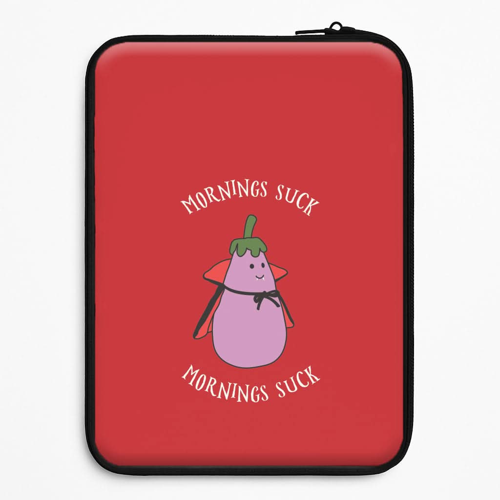 Mornings Suck Plush - Halloween Laptop Sleeve