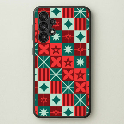 Geometric Square Christmas Pattern Galaxy A13 Case