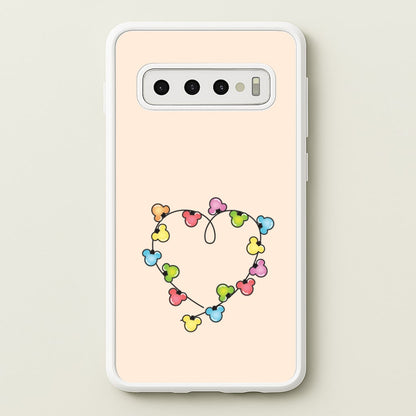 Cartoon Mouse Christmas Fairylights Heart Galaxy S10 Plus Case