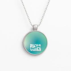 Pices Vibes Gradient Zodiac Circle Necklace