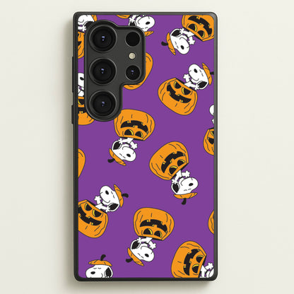 Cartoon Beagle Pumpkin Pattern Galaxy S25 Ultra Case
