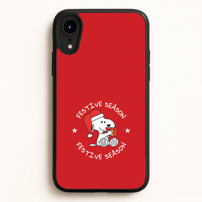 Cartoon Beagle Festive Season iPhone XR Case