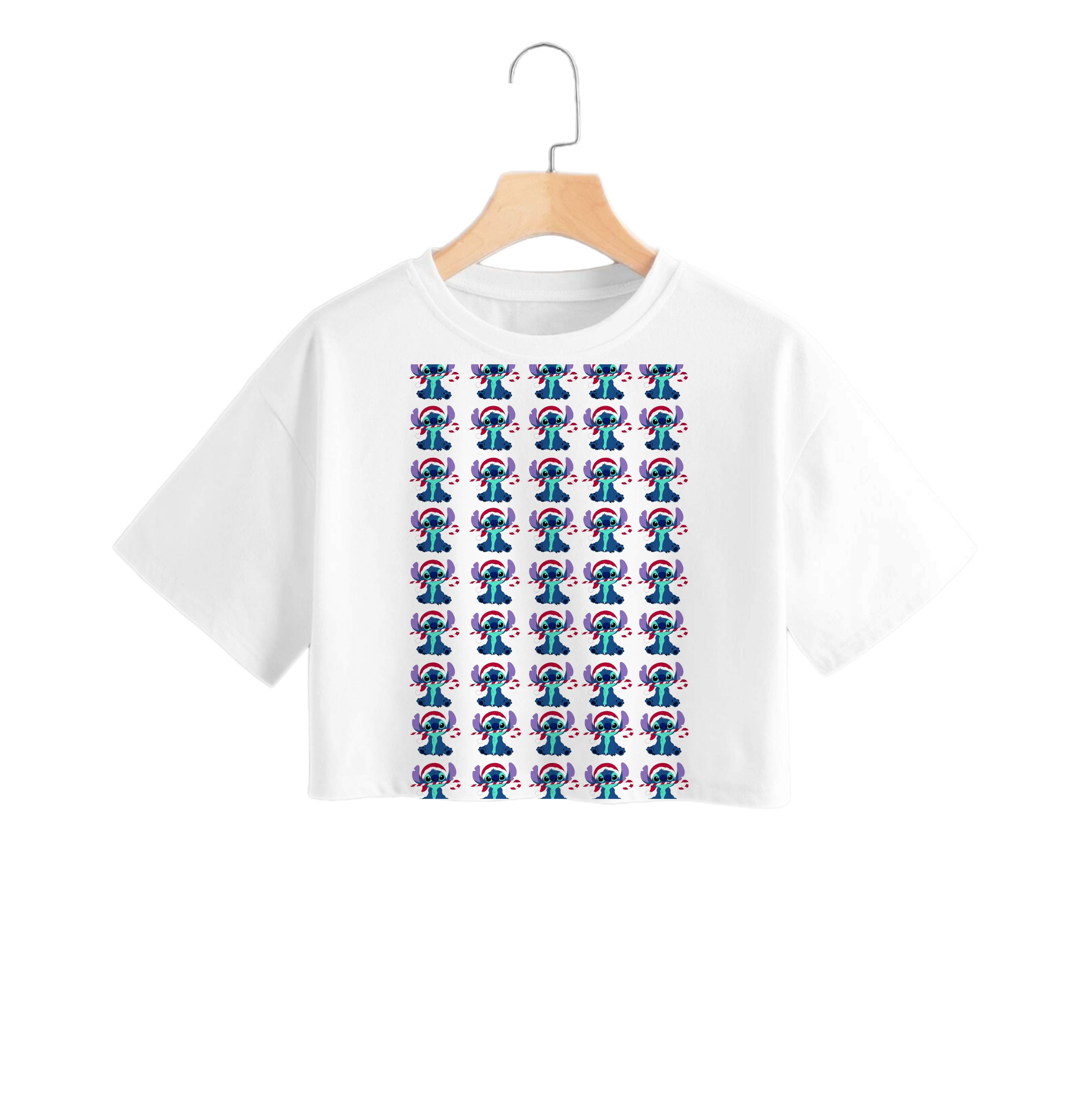 Stitch - Christmas Patterns Crop Top