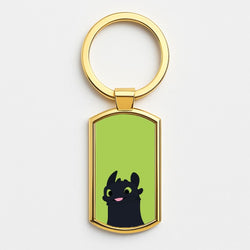 Black Fury Dragon Gold Keyring