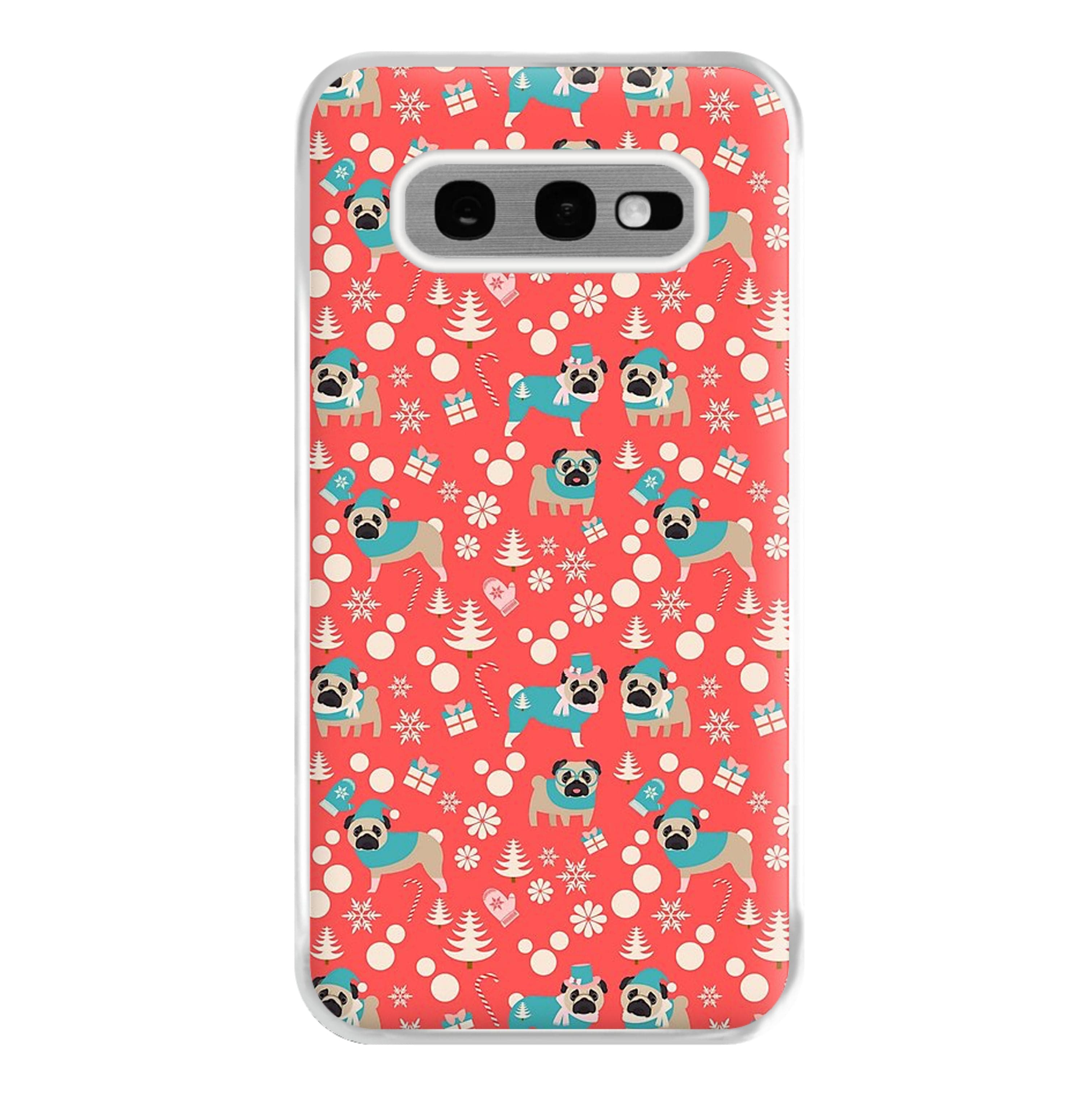 Christmas Pug Pattern Phone Case