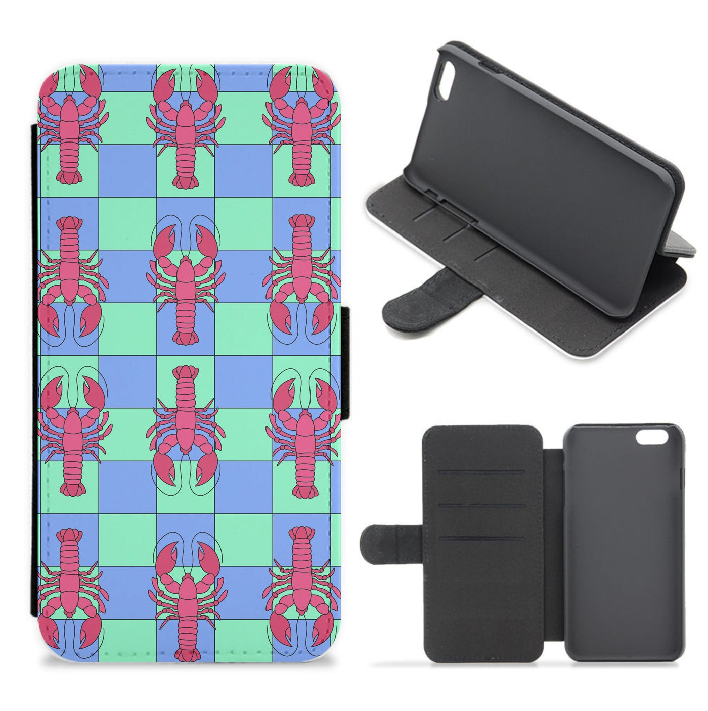 Lobster Pattern - Sealife Flip / Wallet Phone Case