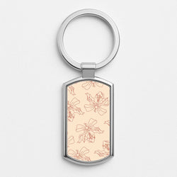 Cartoon Mouse Holly Pattern Silver Metal Keyring
