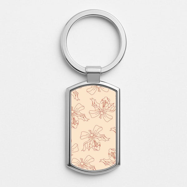 Cartoon Mouse Holly Pattern Silver Metal Keyring
