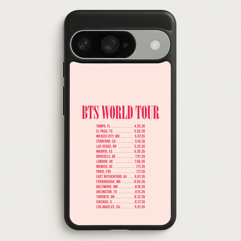 K-Pop Band World Tour List 2026 Google Pixel 10 / 10 Pro Case