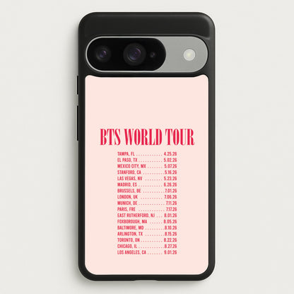 K-Pop Band World Tour List 2026 Google Pixel 10 / 10 Pro Case