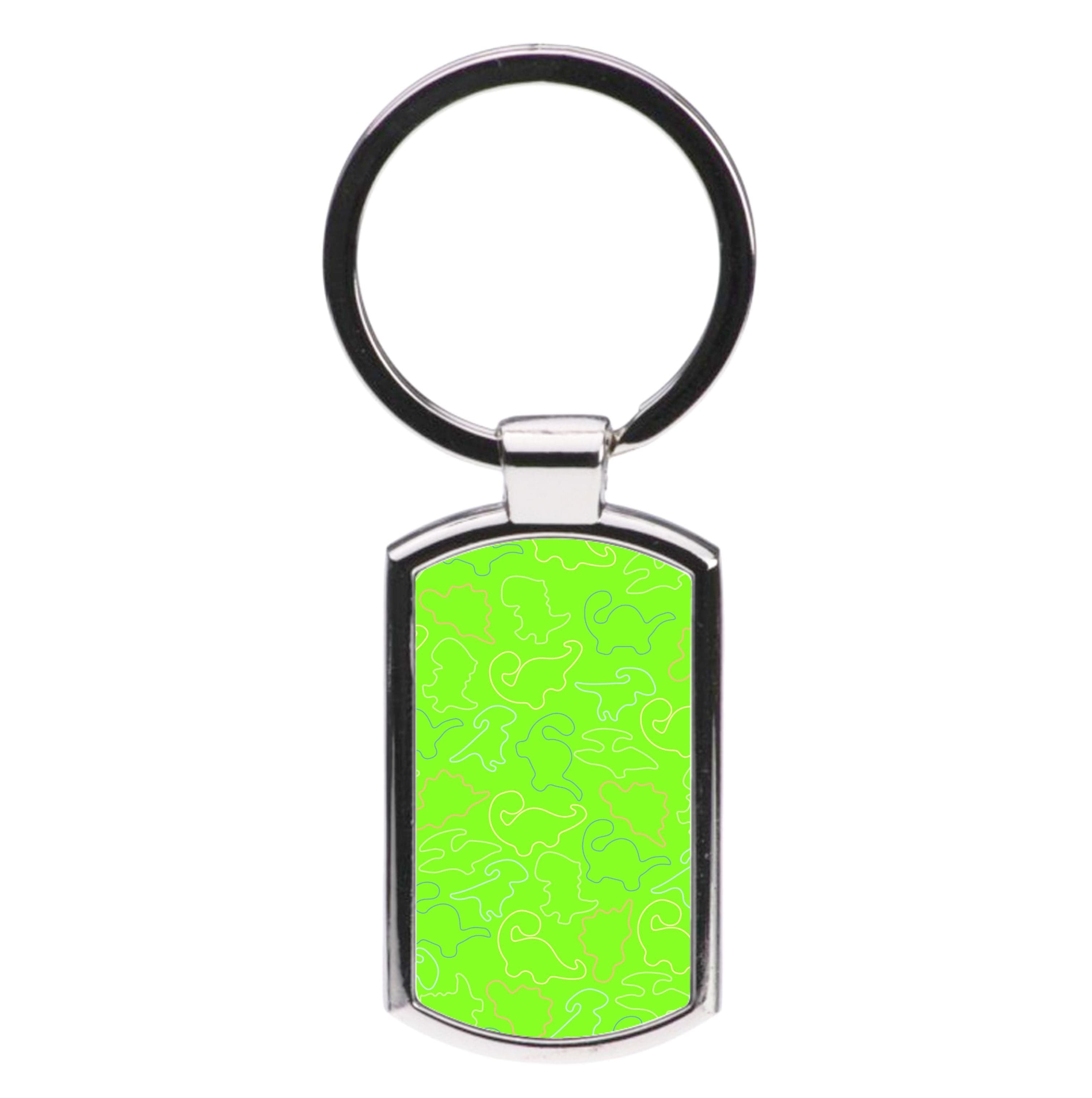 Outline Pattern - Dinosaurs Luxury Keyring