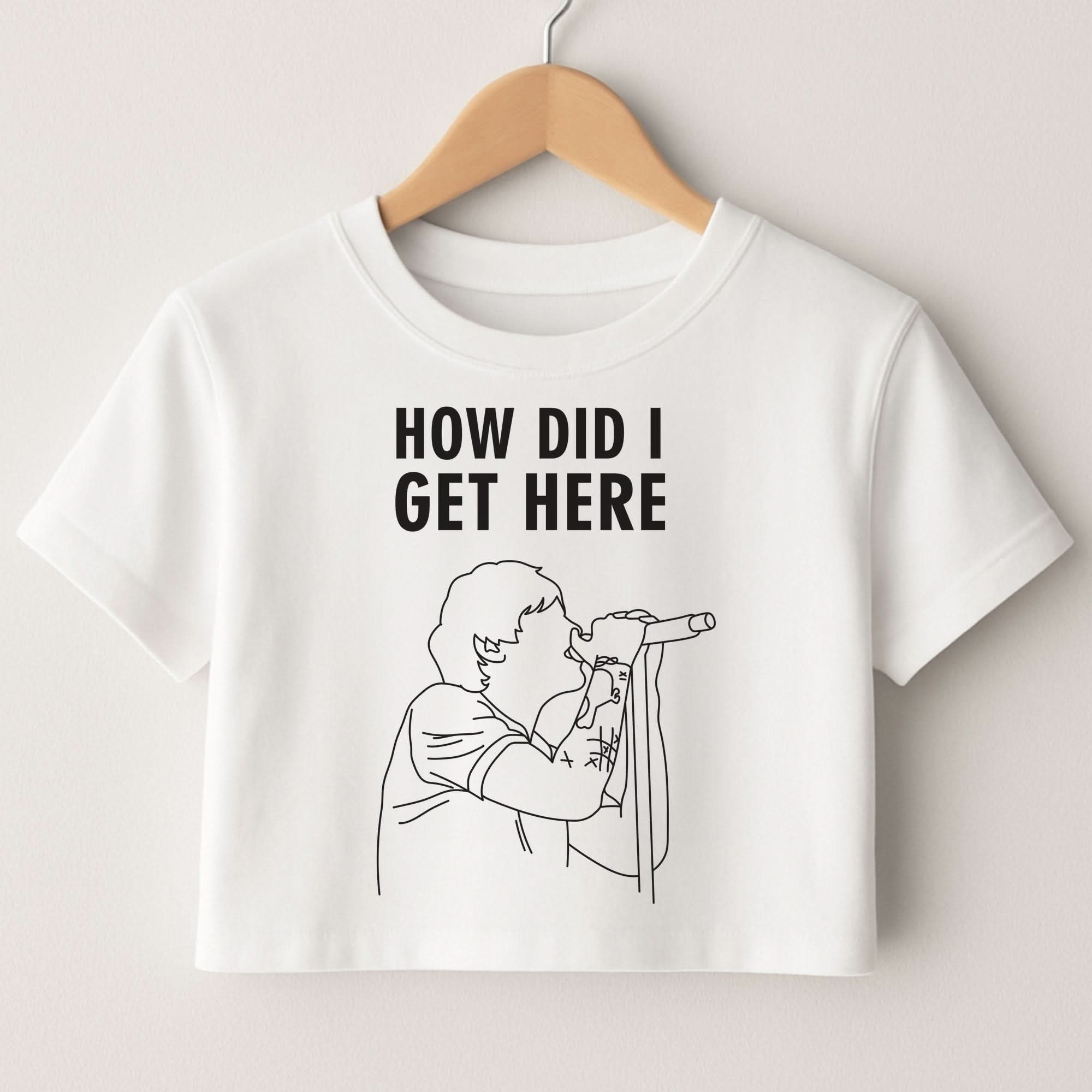 How Did I Get Here Outline Crop Top