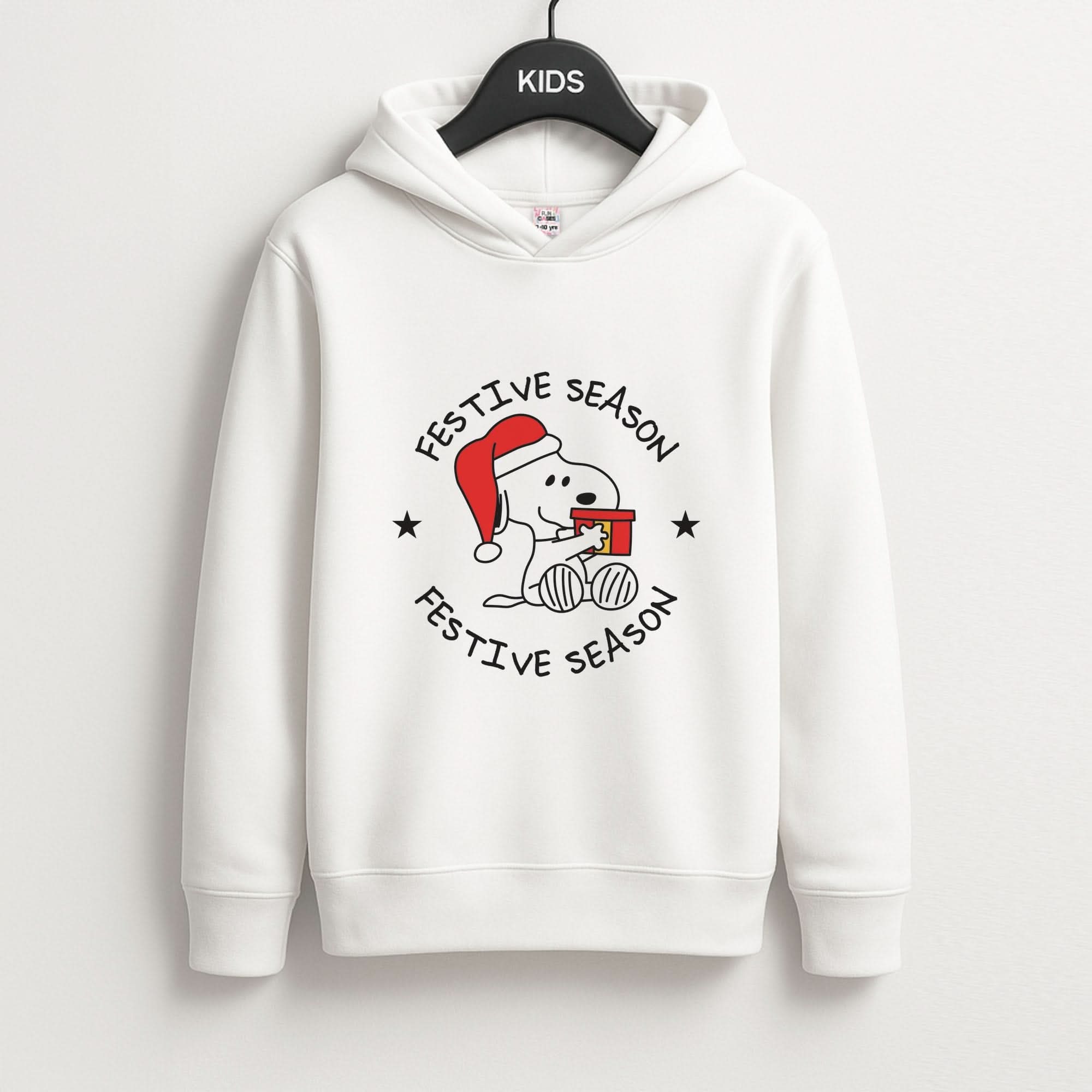 Cartoon Beagle Festive Season Kids Hoodie