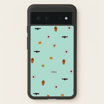 Minature Halloween Cartoons Pattern Google Pixel 6 Case